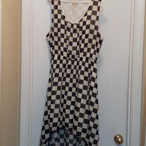 Hi Low black and white checkered dress